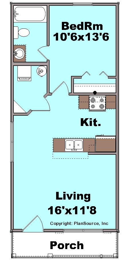 Cottage plan C1130-11 Floor plan