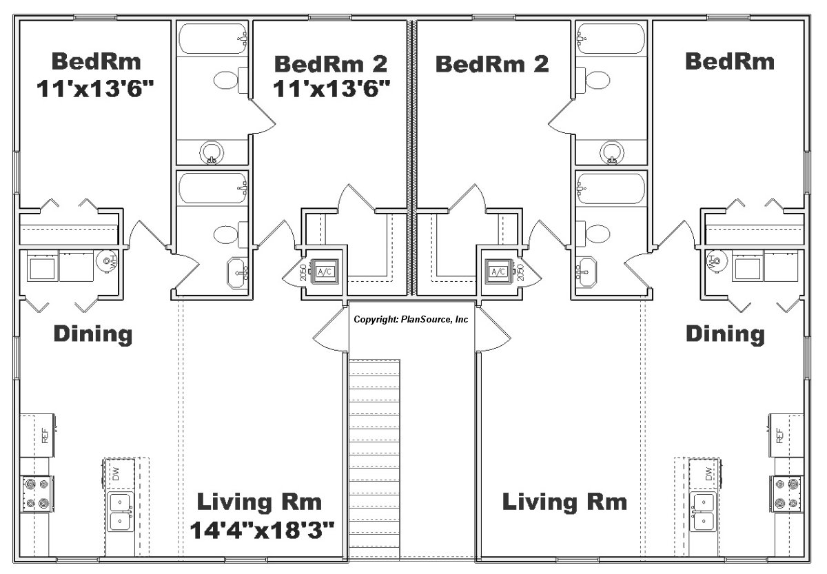 J0418-11-4 - Two bath floor plan