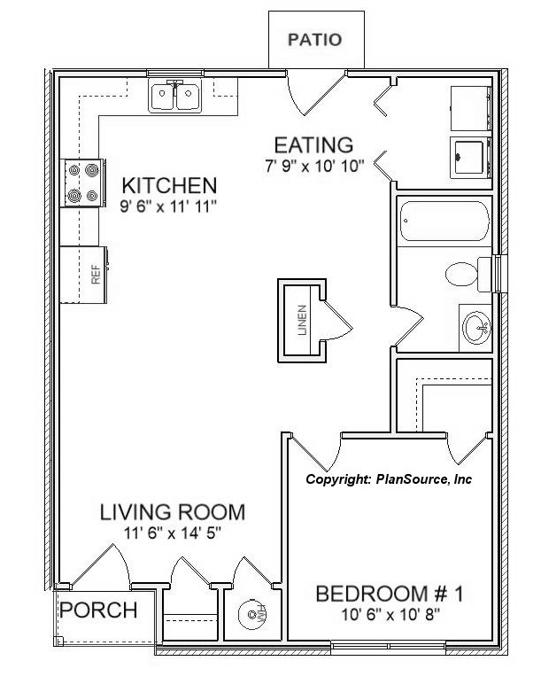 Cottage plan J1017-18 Floor plan