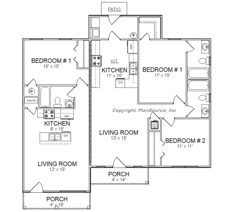 duplex plan, J1219-24d Floor Plan