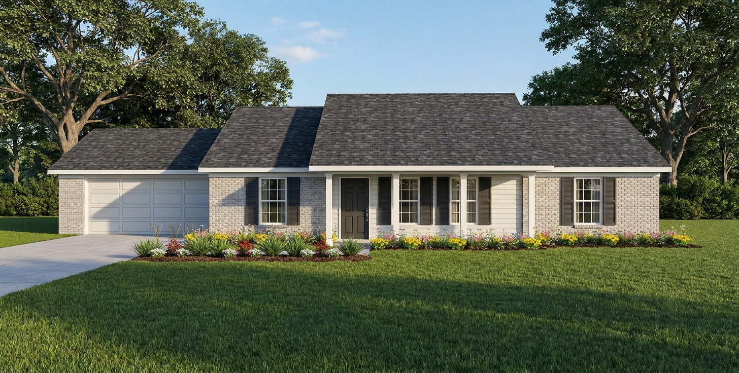 Popular split floor plan J1410