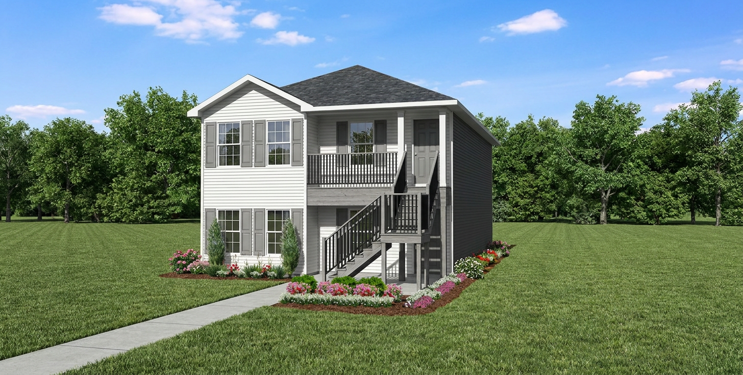 J891d-2, split-level duplex plans